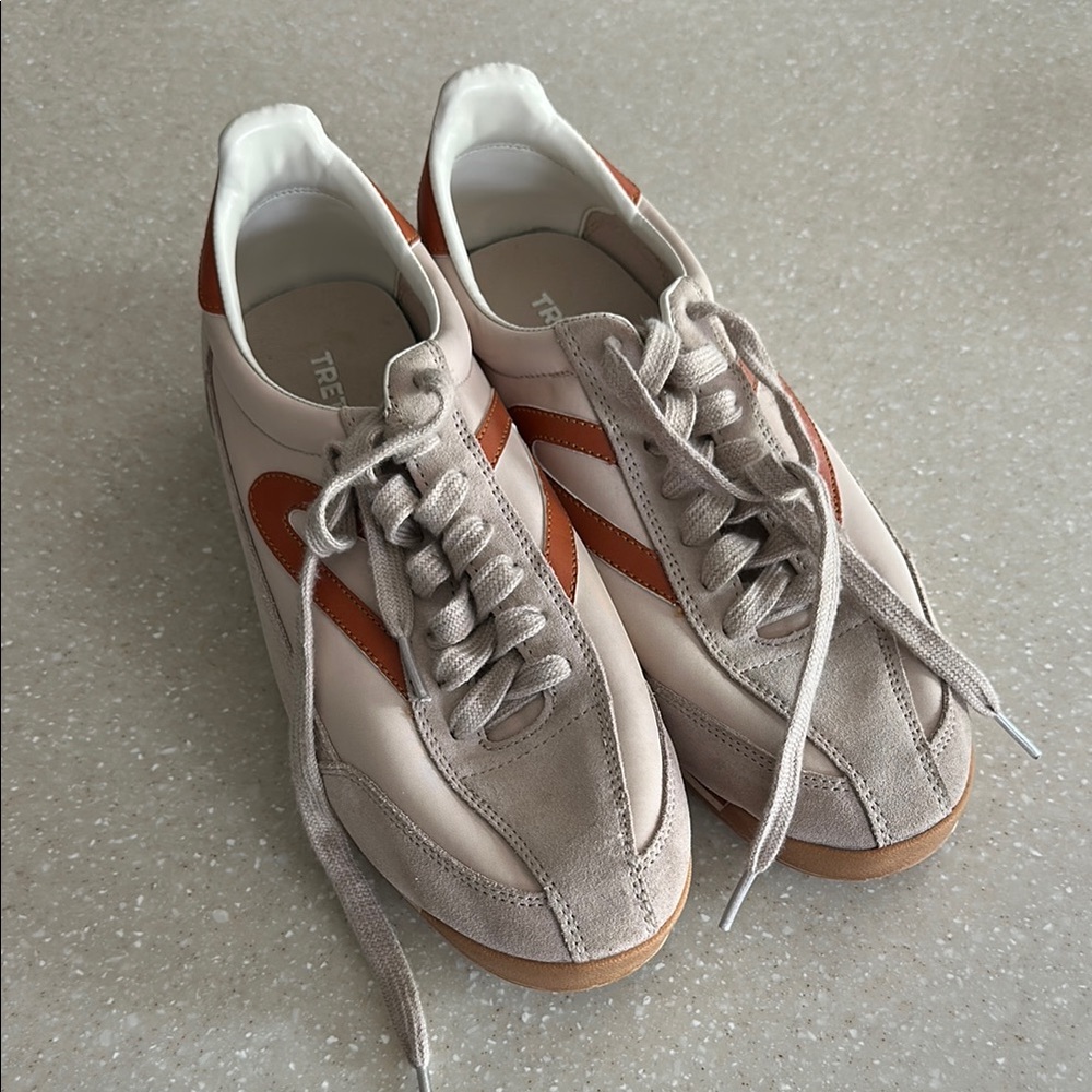 Beige and Orange Sneakers